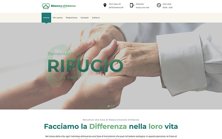 Anteprima del sito della Casa di riposo Eleonora d'Arborea