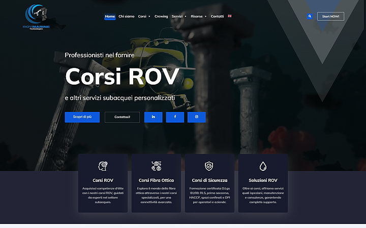 Anteprima del sito ROVMARINE Technologies